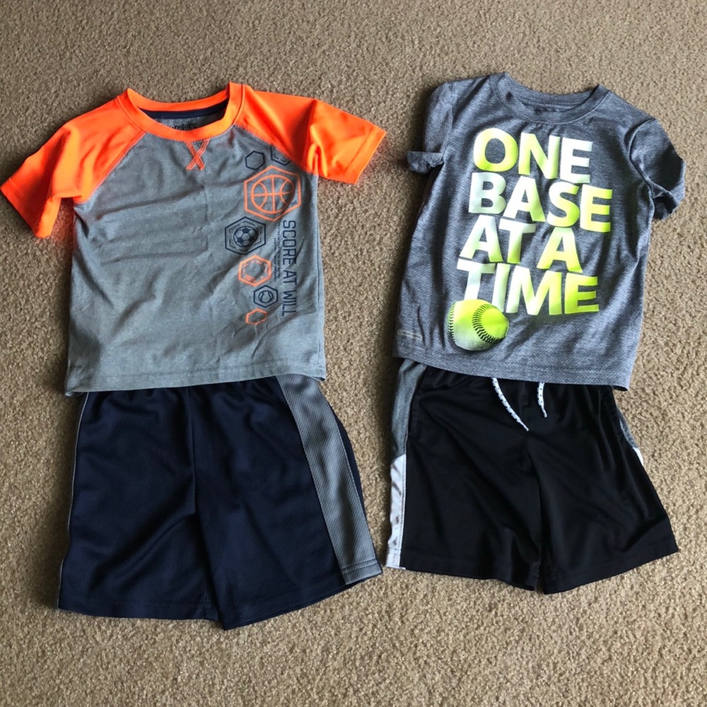 Two athletic wear outfits